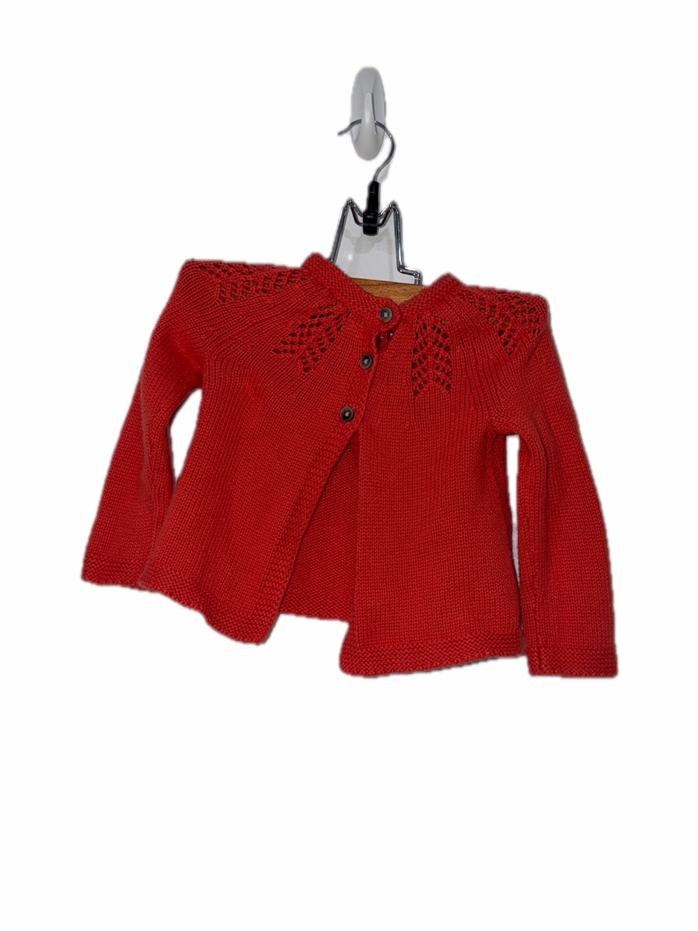 Baby Boden Kids Coral Red Knit Button-Front Cardigan Jacket